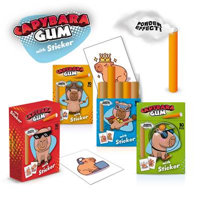 Žvýkačky cigaretové v krabiččce CAPYBARA BUBBLE STICKS 35g
